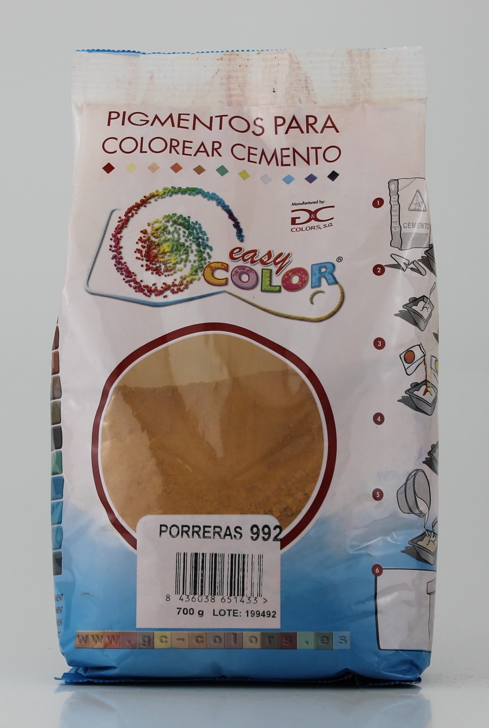 EasyColor Porreras 992. Pigmento Amarillo Porreras 992 para cemento, mortero, hormigón y pinturas al óleo para artistas.