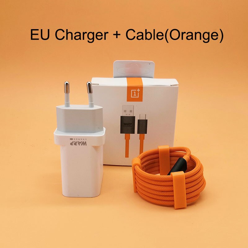 Originele Oneplus 8 7T 7 Pro Charger 30 W Power Adapter Warp Lading 30 Charger Cable 5V 6A voor Een Plus 7 Pro Snel Charing Quick: Charger X Cable O EU