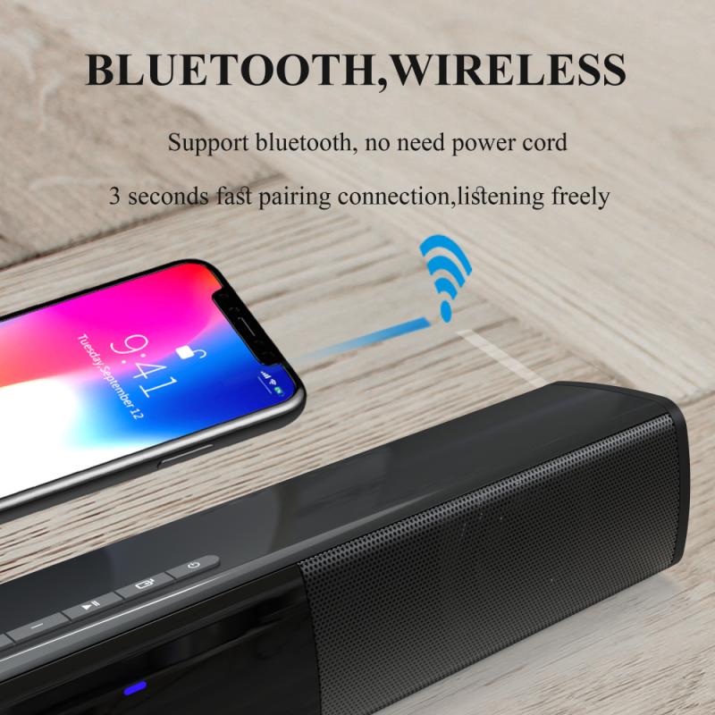 Tv Geluid Bar Draadloze Bluetooth 5.0 Speaker Subwoofer Home Surround Soundbar Stereo 3D Geluid Bar Theater Aux Voor Tv Pc