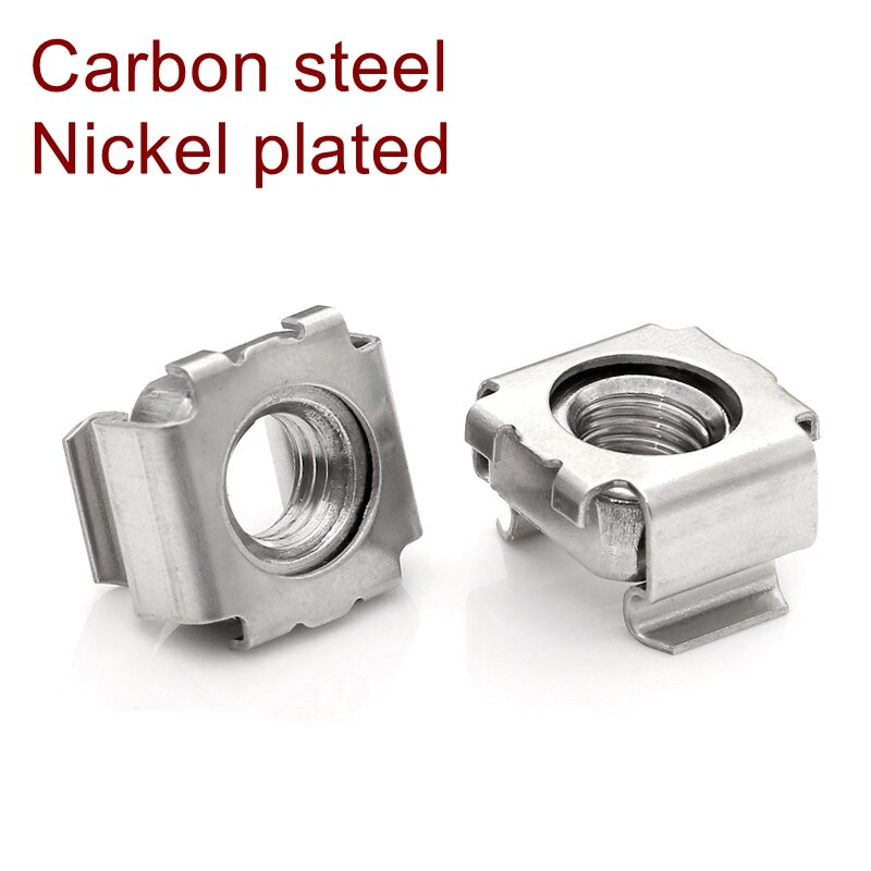 Carbon Steel Nickel plated Cage Nut M5 M6 Captive Nuts Server Rack Mount Nut