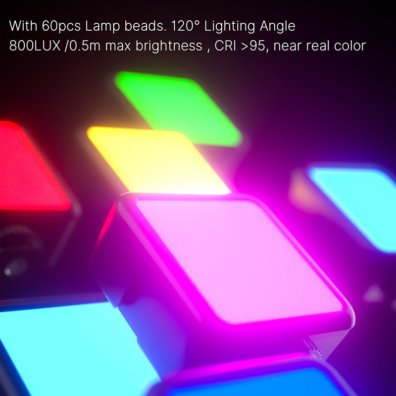 Ulanzi-luz LED para vídeo VL49 RGB 2500K-9000K con zapata fría, iluminación fotográfica, luz de relleno Vlog para cámara réflex digital de Smartphone