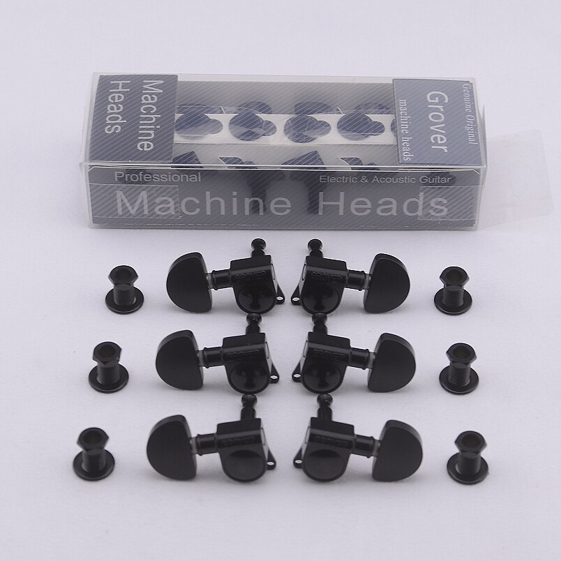 Clearance . 1 Set Original Genuine Grover Guitar Machine Heads Tuners Plastic Button: Black 1 Set