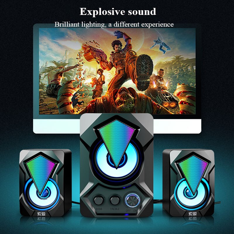 USB Wired Computer Speakers bluetooth speaker column Subwoofer Audio Speaker Multimedia Loudspeaker for Laptop Desktop Phone