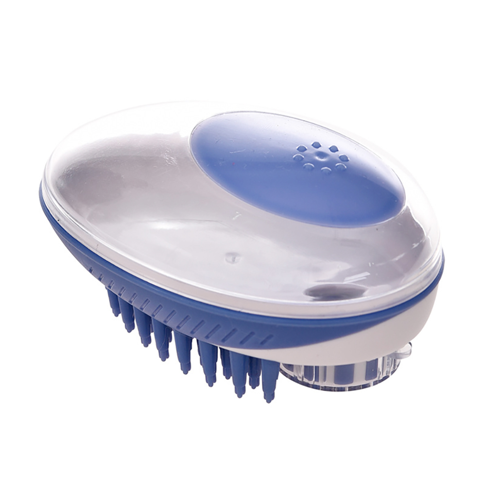 Cepillo para baño de perro 2 en 1 para mascotas peine para masaje de SPA de silicona suave para perros, gatos, ducha, aseo, herramienta de limpieza para perros, suministros para mascotas: Azul