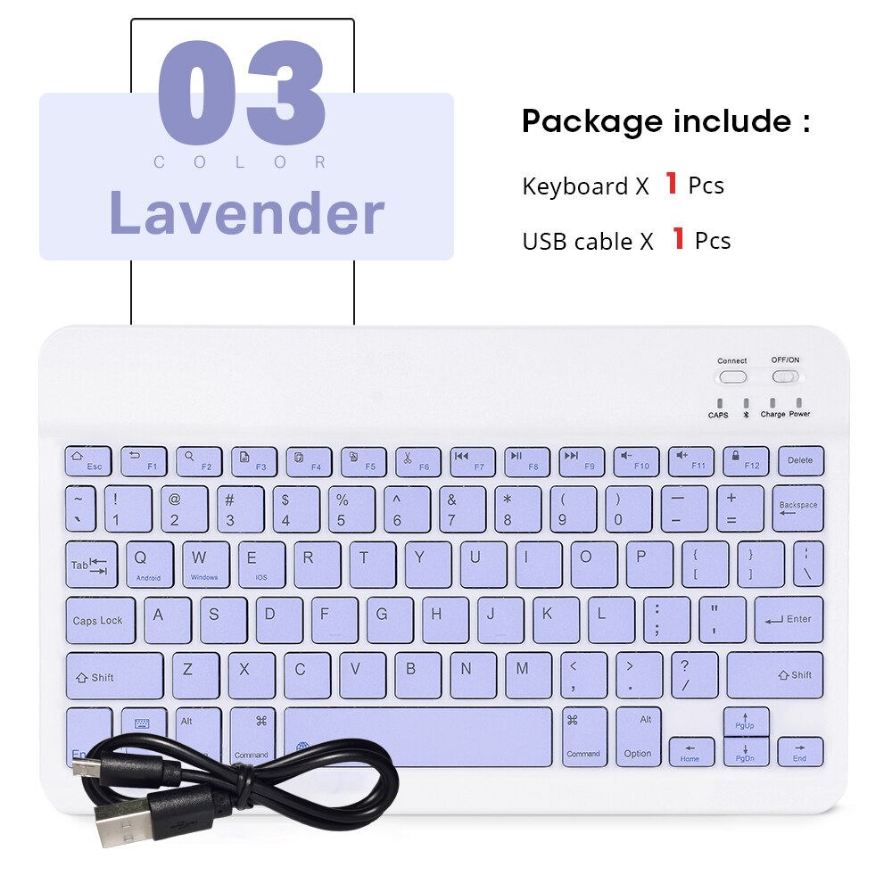 Tragbare Mini Drahtlose Bluetooth Tastatur und Maus Für Tablet Laptop Smartphone iPad IOS Android Telefon Russisch Spanisch Arabisch: Lavender-no mouse