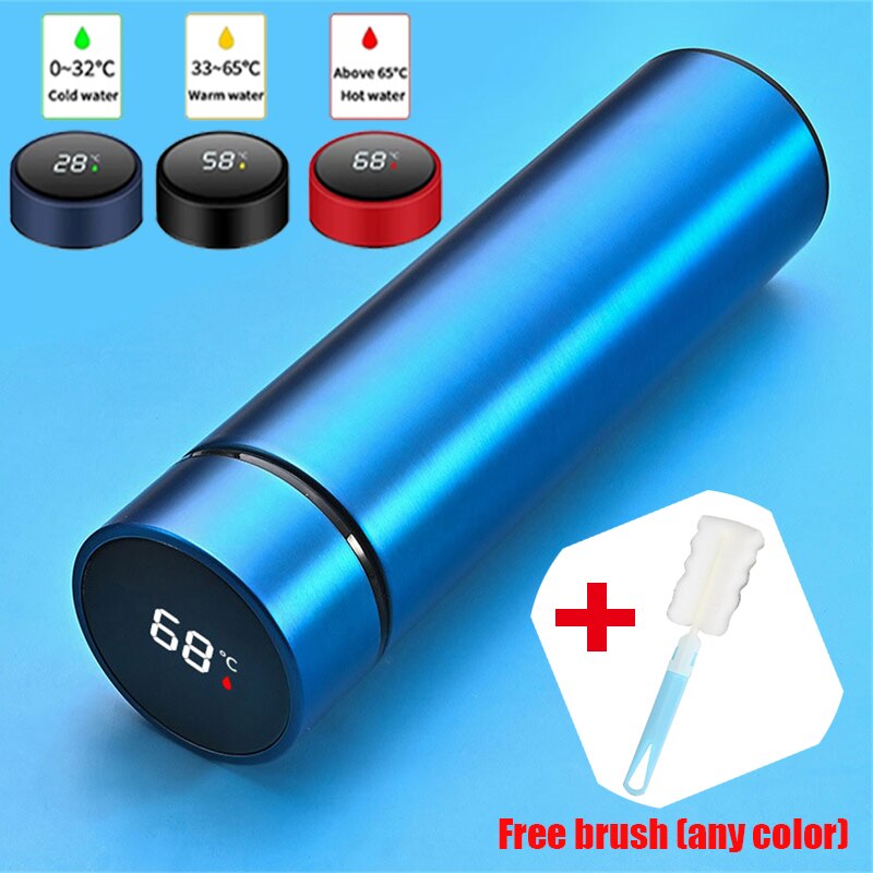 Temperature Intelligent Measurement Thermos 500ml Cup Bottle Touch Control LED Digital Display Coffee Cup Bottle Christmas