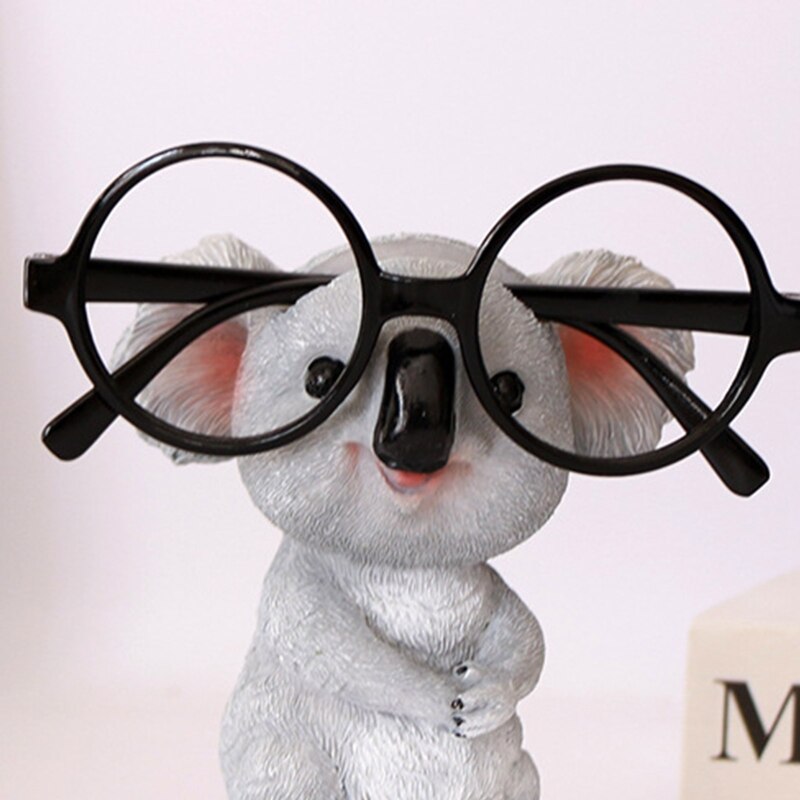 Leuke Koala Beeldjes Glazen Houder Hars Standbeeld Brillen Pen Display Stand R9UF