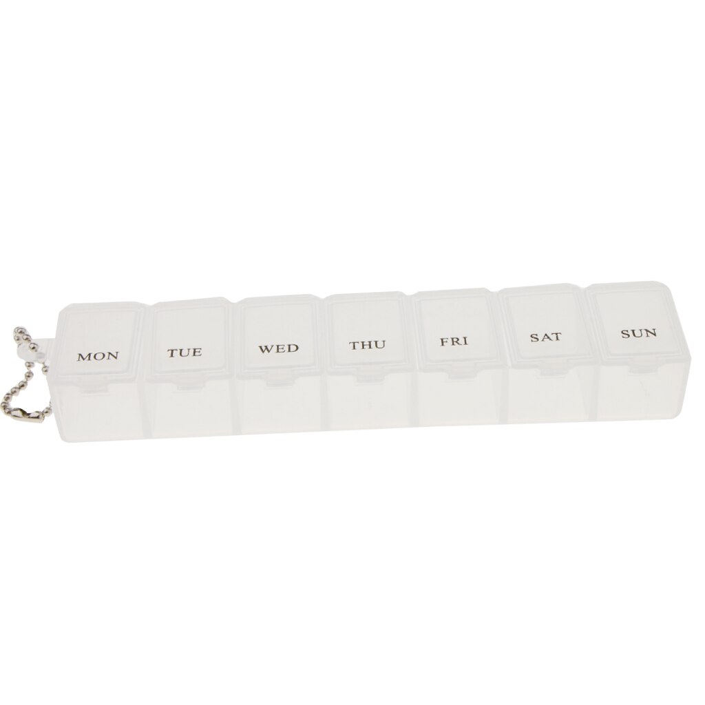 Weekly Pill Organizer, Once-a-Day Pill Case - 7 Compartments: White