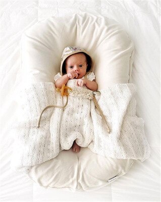 100%  bomulds uterus bionisk seng bærbar aftagelig og vaskbar barneseng til nyfødte: Hvid