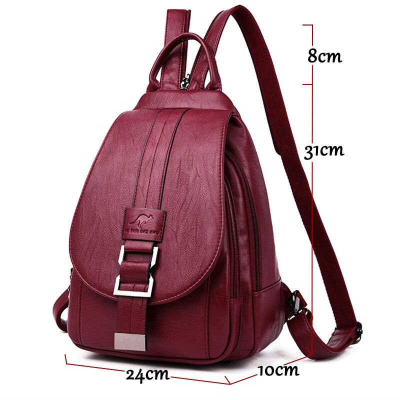 Vrouwen Lederen Rugzakken Vintage Vrouwelijke Schoudertas Sac a Dos Reizen Dames Bagpack Grote Mochilas Schooltassen Voor Meisjes