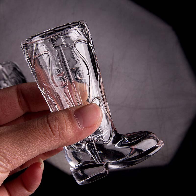 Small Capacity Originality Transparent Boots Shot Glass 6pcs Vodka Brandy Cocktail Glass Bar Restaurant Decorative Wine Glass