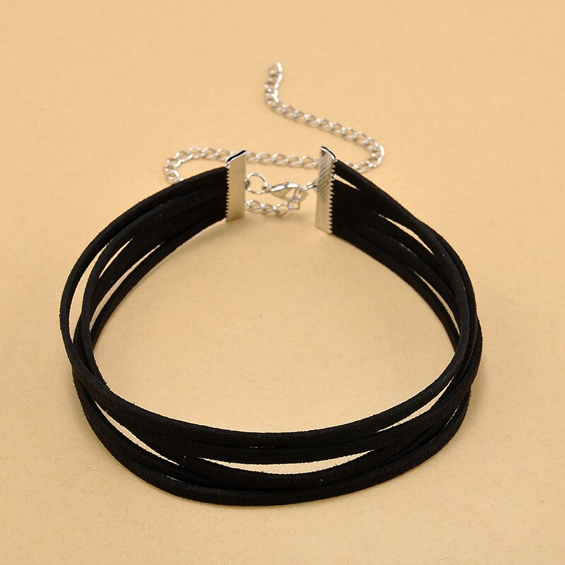 Fluwelen Choker Ketting 5 lagen Goth Gothic Handgemaakte Lint Kraag Kettingen Retro Sieraden