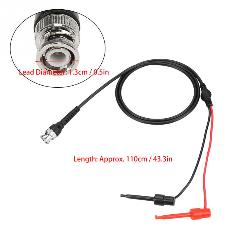 2Pcs BNC to Dual Testing Hook Probe Oscilloscope Machine Thread Connection High Stability Test Lead Coaxial Cables tools