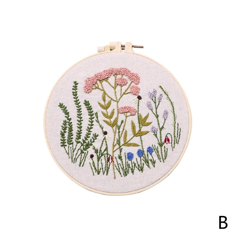 Borduurwerk Kit Hoepel Diy Bloemen Planten Patroon Cross Bag Stitch Kit Punch Cross Kit Naald Borduren Borduren Hand Stitc A3C8: B