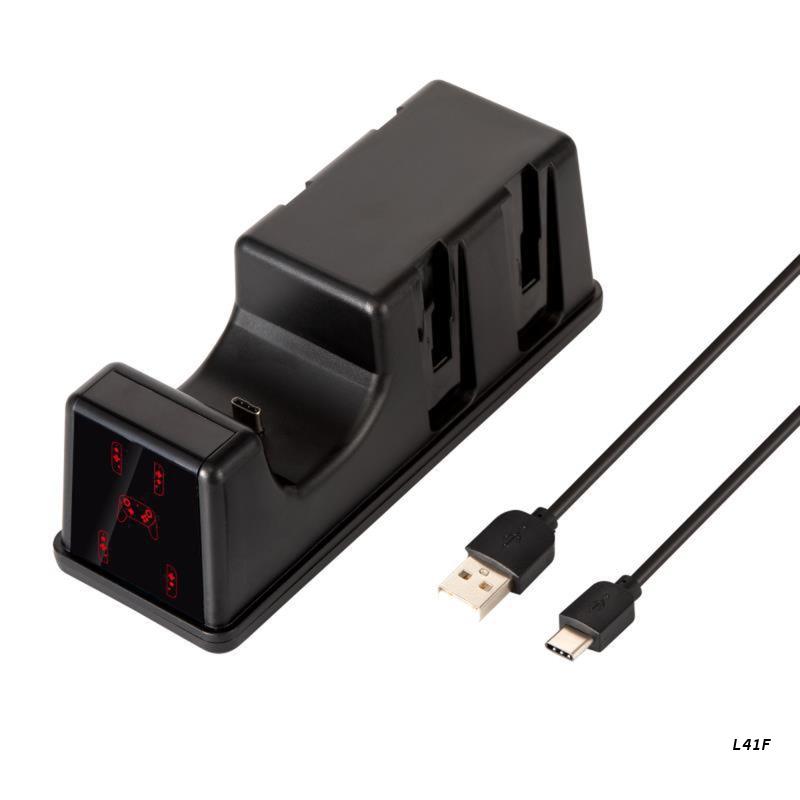 4 in 1 controller-ladestation mit 2a schnellladeanschlüssen und 4 joy-controller-steckplätzen, kompatibel mit switch-controllern