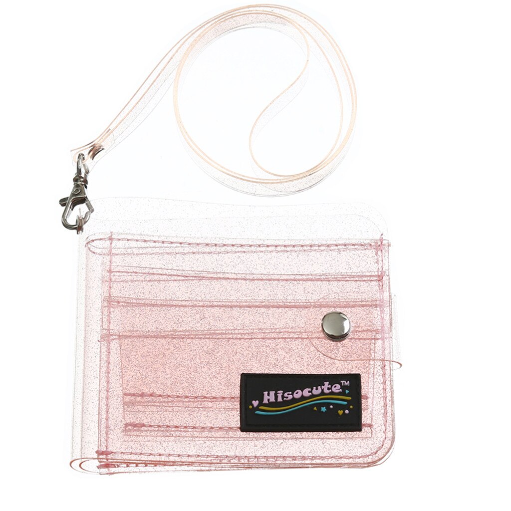 Effen Kleur Transparant Portefeuilles Mini Portemonnee Mode Kleine Tas Vrouwen Effen Kleur Jelly Card Wallet Sac Pochette: Pink