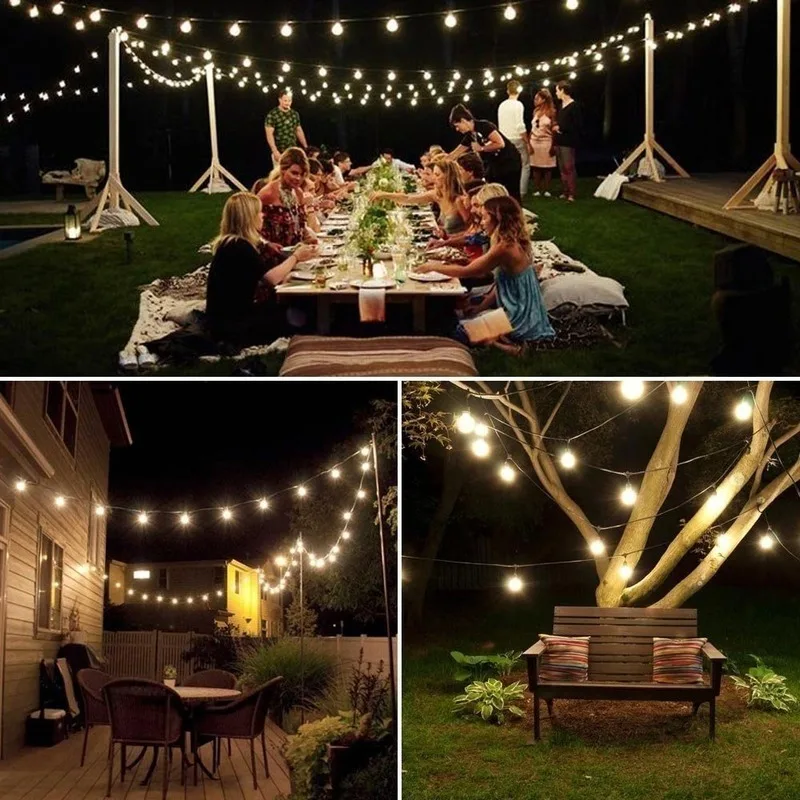 Solar Kristall kugel LED Lichterketten LED Solar Outdoor Licht IP65 Lichterkette Weihnachts girlande für Gartenparty Dekor