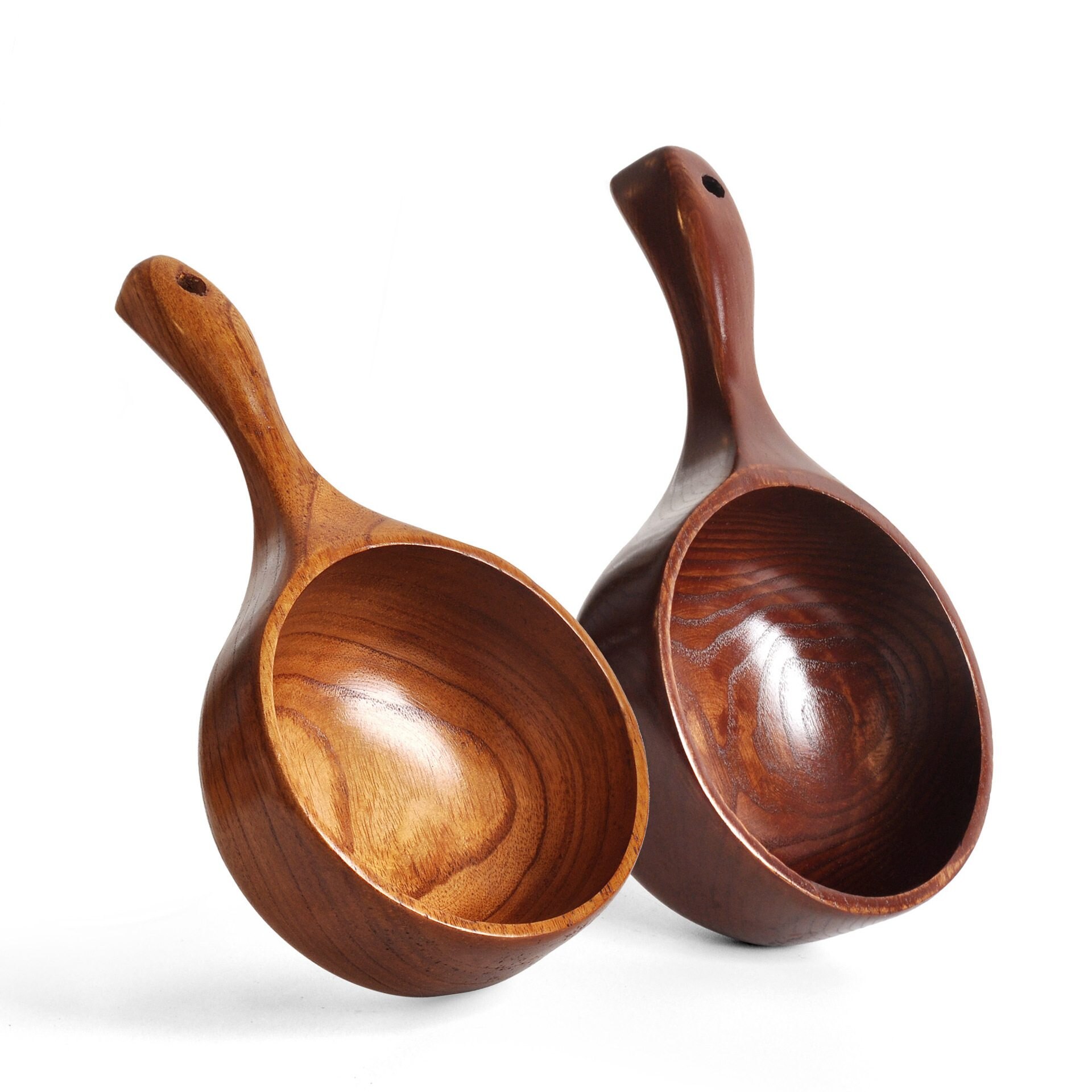 Portable Cooking Hanging Hole Thickened Spoon Wash Rice Solid Wood Water Scoop Kitchen Utensil Restaurant Bathroom