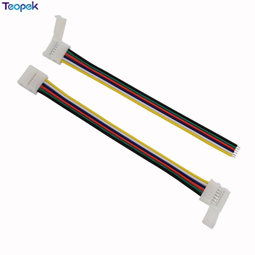 10pcs 6pin RGB CCT LED Connector 6 pin 12mm Width Solderless Adapter For RGB+CCT LED Strip 1 Clip Or 2 Clip Easy Connector