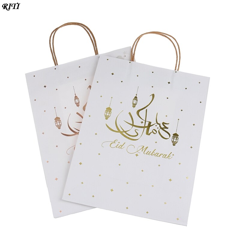 1Pc Wegwerp Bag Eid Mubarak Gelukkig Ramadan Feestartikelen Viering Decoratie Eco-vriendelijke Zakken