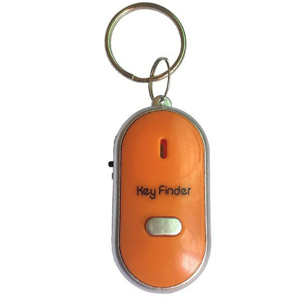 Mini Whistle Anti Lost KeyFinder Alarm Wallet Pet Tracker Smart Flashing Beeping Remote Locator Keychain Tracer Key Finder + LED: orange