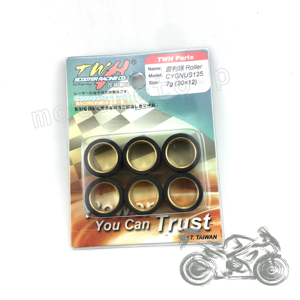 Twh performance racing variator rullsats för skoter bws 125 cygnus majesty 125/150 maxster x-city x-max  zy 125 sammet 150 20 x 12