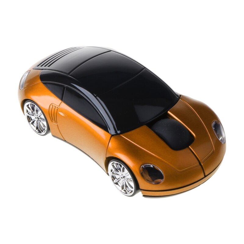 2.4G 1600DPI Mouse USB Receiver Wireless LED Light Car Shape Optical Mice: Orange