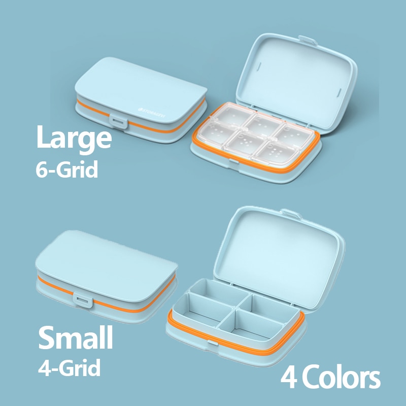 1 Pcs 4 Kleuren Tablet Geneeskunde Box Houder Organizer Splitters Pil Container Case Pillendoosje Splitters Compartiment Reizen