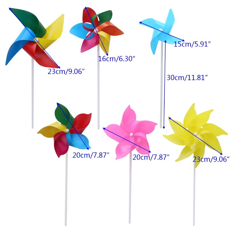 10 juegos molinete molino viento Spinner jardín decoración artística para el patio juguetes al aire libre DIY