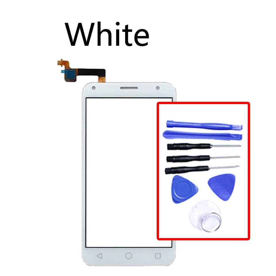 Pantalla táctil para Alcatel One Pixi 4, 5,0, OT5010 OT, 5010, 5010D, 5010E, 5010X, Sensor de pantalla táctil, reemplazo de cristal del digitalizador: White-With tool