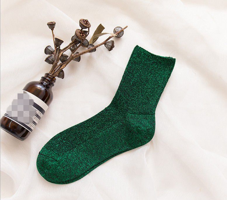 1 paar glänzend Lange Socken Herbst und Frühjahr Neue funkeln Harajuku Weichen frauen Elastische Strumpfwaren