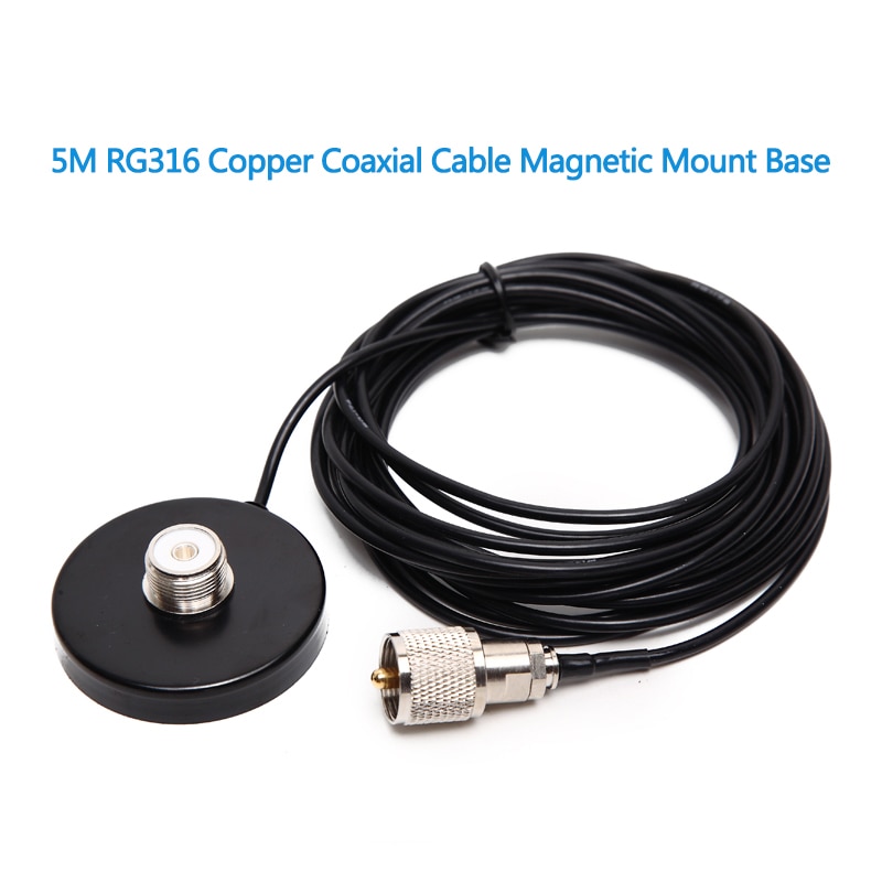 HH-N2RS Mount Magnetic Base with 5M/16.4ft Coaxial Cable for Bus Car Mobile Radio Antenna 55mm Diame Stable Mobile Radio Mount