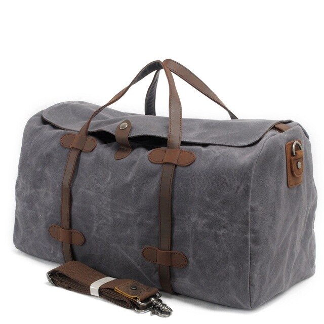 Bolsa de equipaje de viaje para hombre, bolso de lona de gran capacidad, impermeable, para viaje de negocios: dark grey