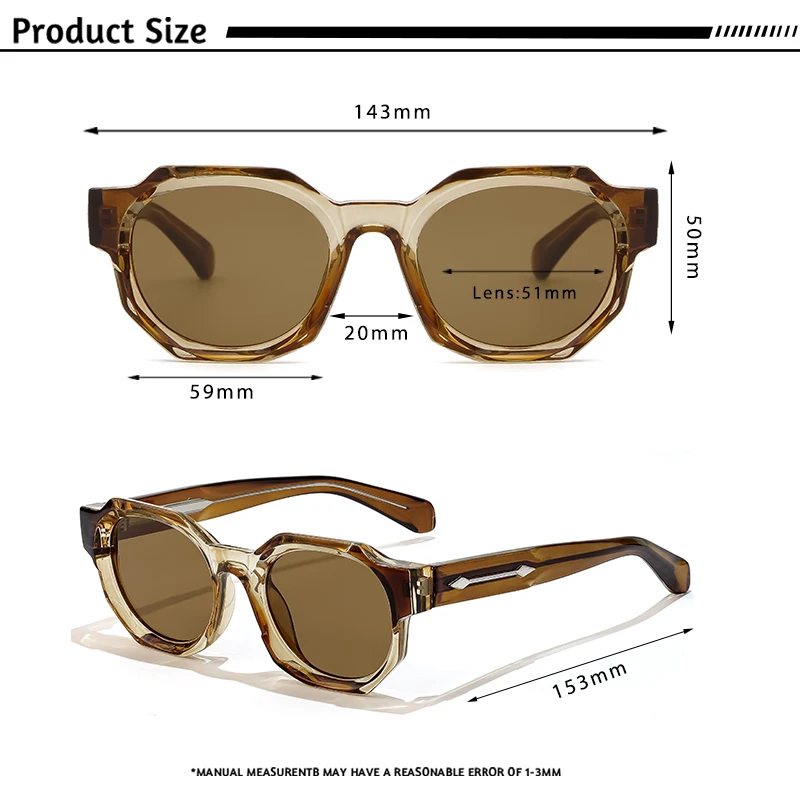 CATERSIDE gafas de sol cuadradas Retro Punk para hombre, montura gruesa Vintage, gafas de sol de para mujer, gafas de viaje para fiestas y vacaciones