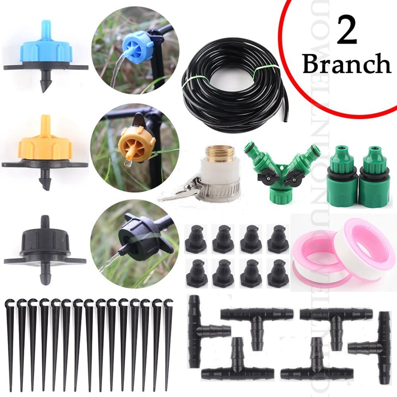 10 ~ 50m 1/4 tommers pe slange hagevanningssett grønnsakshage frukthage plante mikro drypp vanningssystem sett drypper