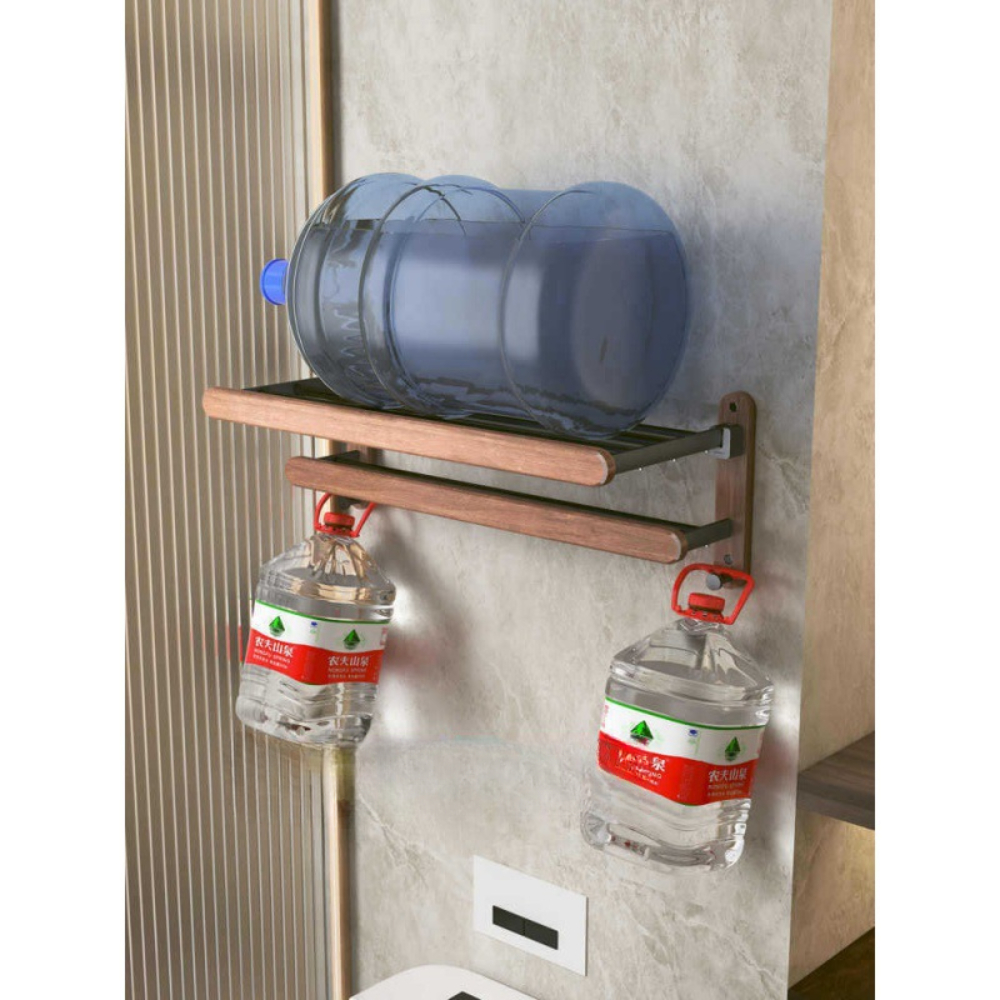 Juego de accesorios de baño de madera de nogal negro, toallero de baño, soporte de papel higiénico, estante de barra de toalla, accesorios de baño