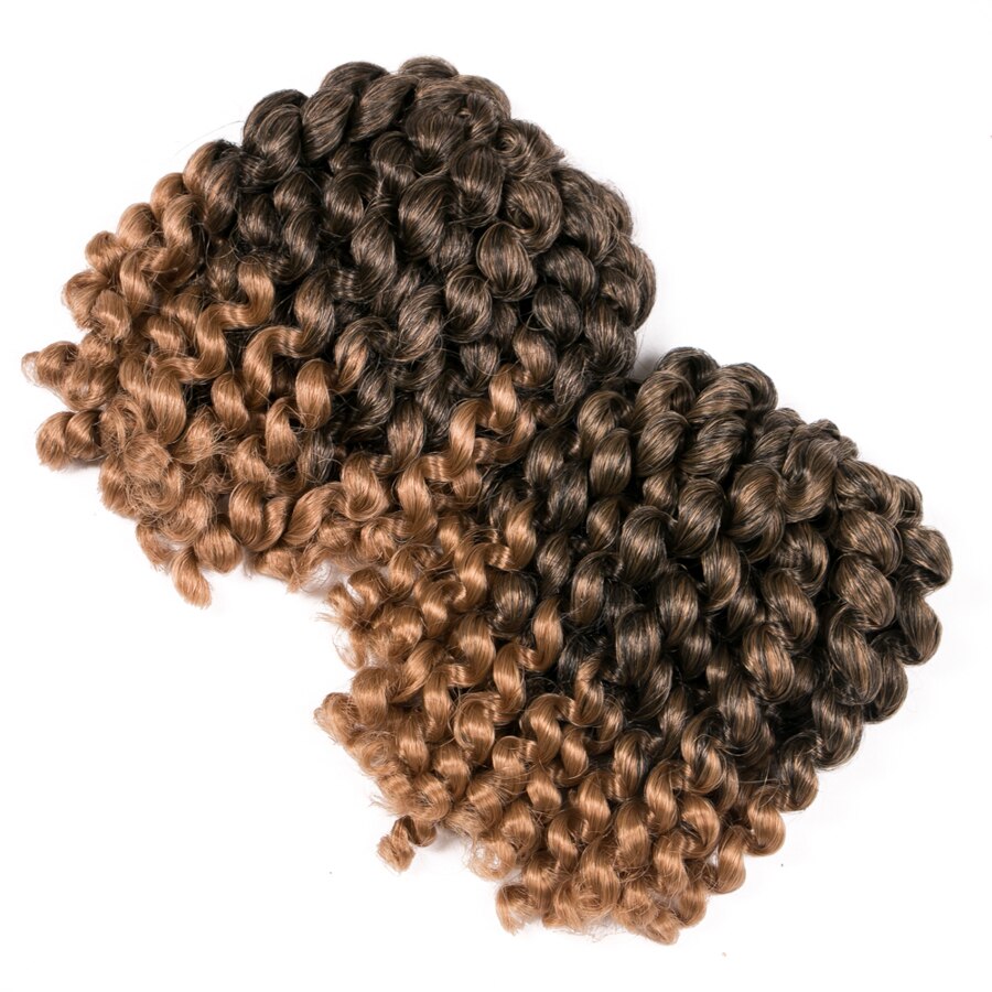 Torção encaracolado preto crochê tranças de cabelo 75 g/pacote 8 polegada 20 fios/pçs sintético ombre trança extensão do cabelo torção