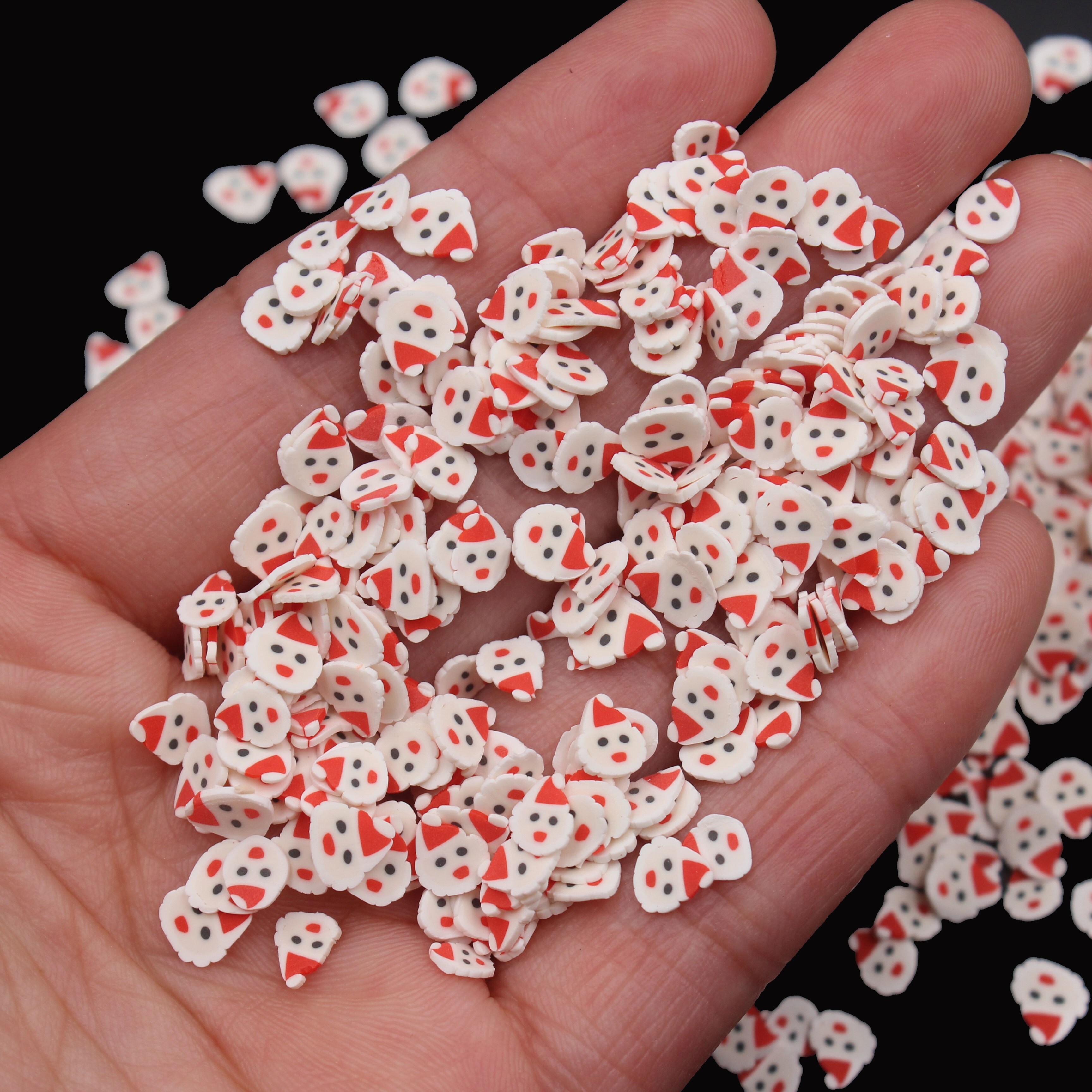 100g/ parti polymer lera snögubbe skivor julstänk mjukt keramik för juldekoration diy fyllmedel tillbehör
