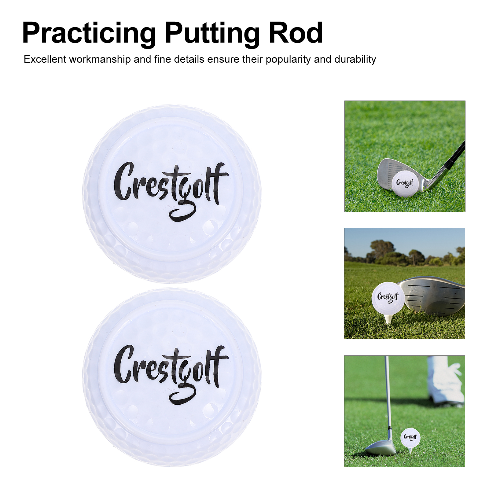 2Pcs Practicing Putting Rod Indoor Golfing Balls Golfing Balls for Outdoor Indoor Practicing Putting