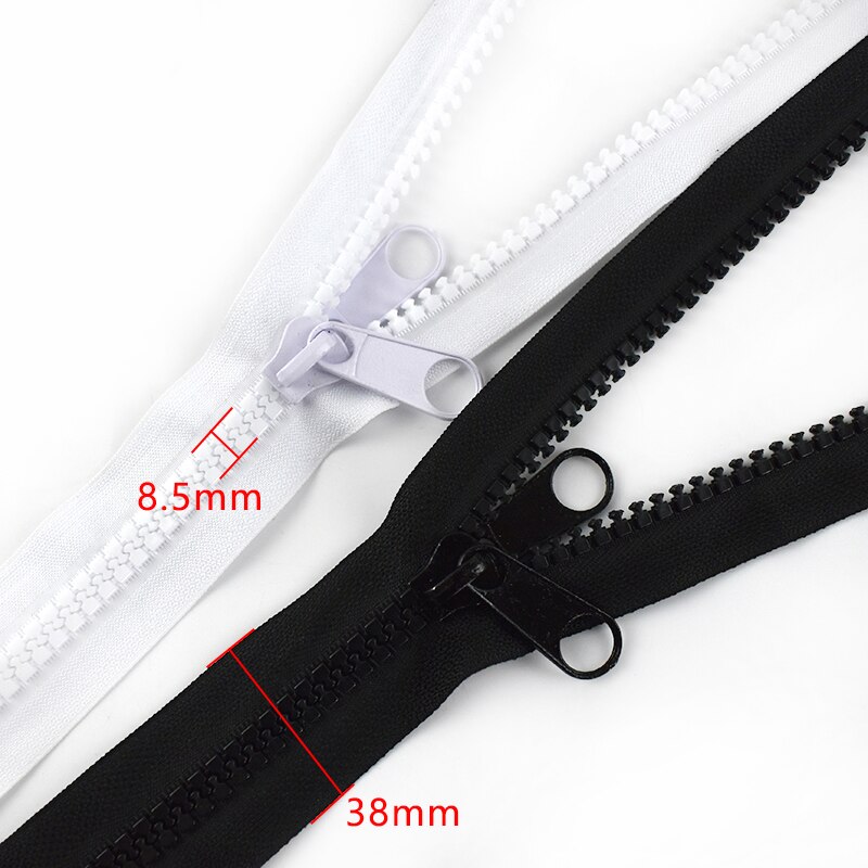 Meetee 5Pcs 10# Double Sided for Resin Zippers Head Zipper Slider Clothes Sewing Zips Puller Replaceable Accessories Repair Zip