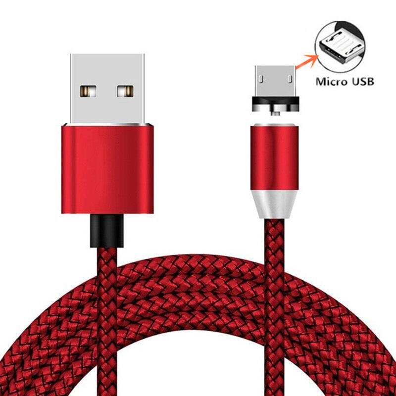 5V 2.4A USB Carregador de Parede Para Samsung Lenovo Meizu A10 M10 vivo U3x Umidigi 7A A5 PRÓ Redmi Telefone carga magnética Cabo Micro usb: Only 1M Red Cable