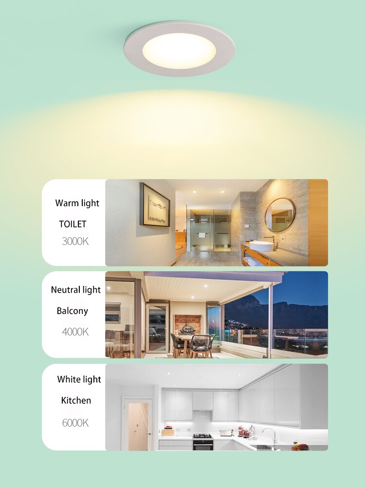 Saiyo LED Waterproof Spot Light IP65 Recessed Ceiling Spots 7W10W12W Downlight For Kitchen Bathroom Home Outdoor Indoor Lighting