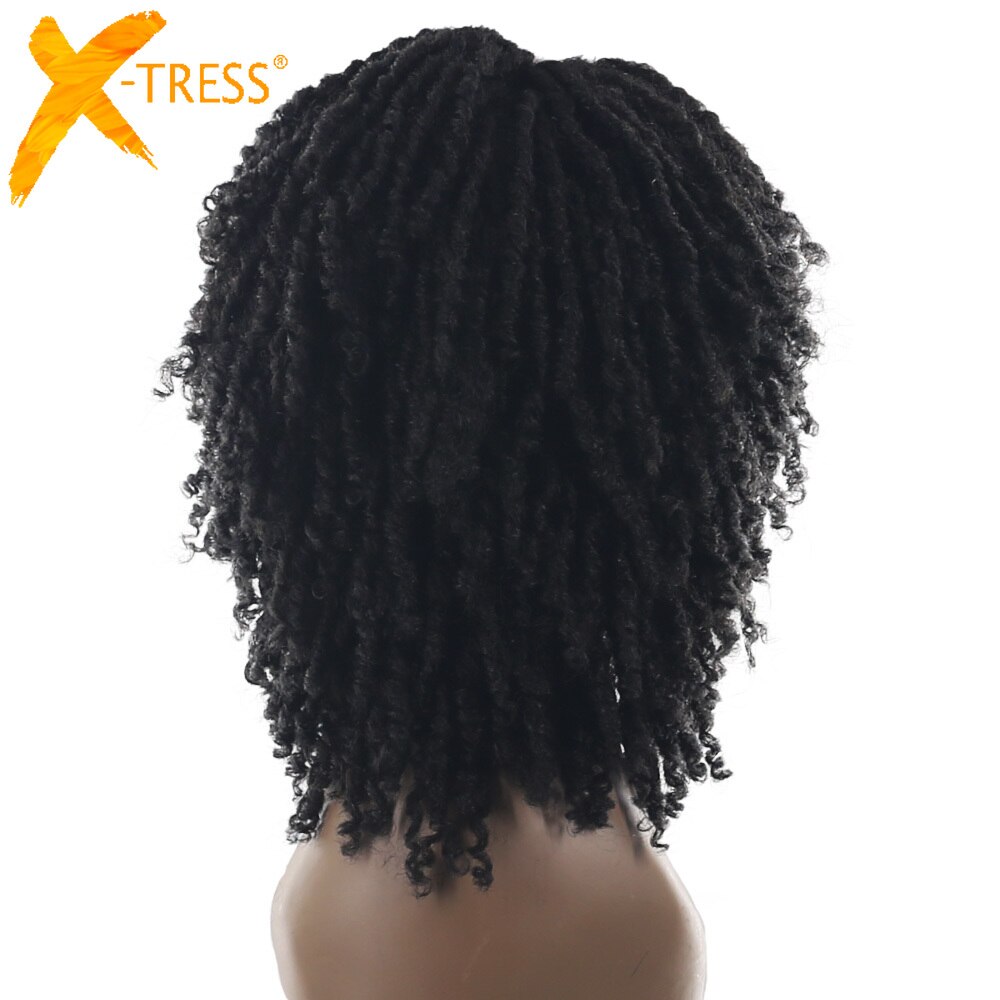 X-tresse Faux Locs kurz Bob Zöpfe Perücken Dreadlock häkeln Twist geflochten Synthetik Perücke Pro Schwarz Frauen 10Zoll Maschine gemacht Perücke