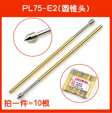 50 pièces ressort PCB Test sonde broche pointe de lance 0.74mm pointe Dia 1.3mm trou de forage Dia.: PL75-E2