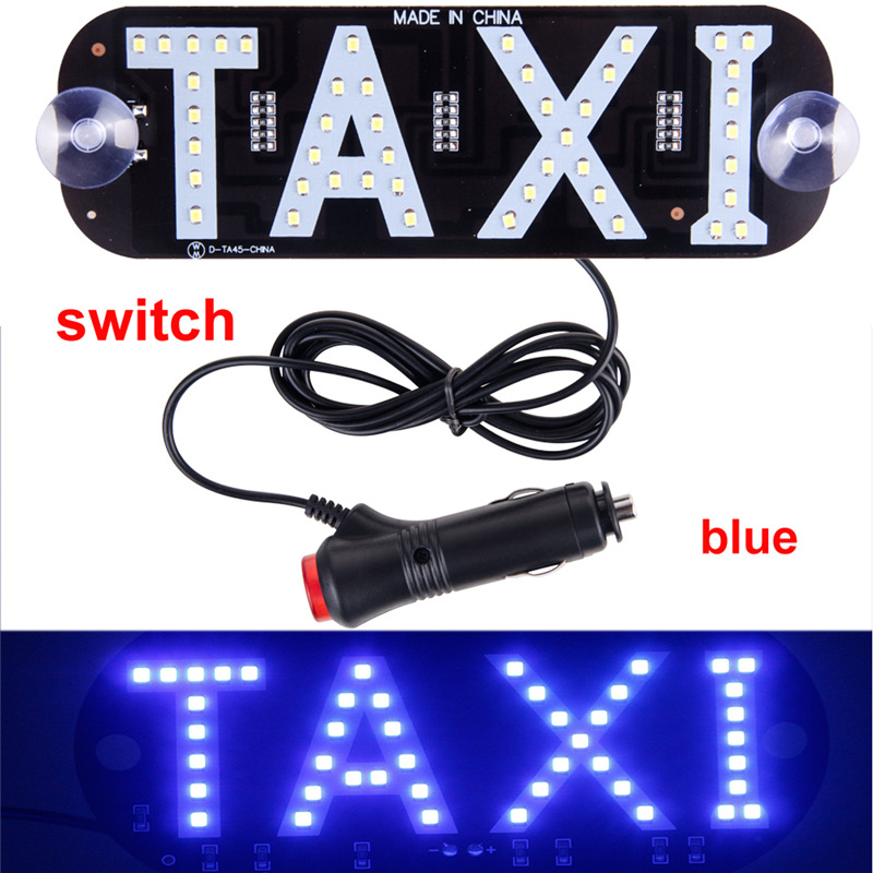 Werbung Licht für Taxi Tafel Zeichen 12V LED Auto Ladegerät Windschutzscheibe Taxi Anzeige Signal Licht Windschutzscheibe Lampe Taxi oben licht: Ladegerät schalten Blau