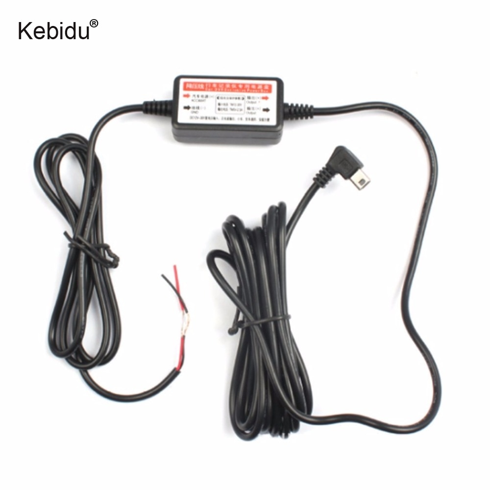Kebidu plastique voiture DVR boîte d'alimentation Mini USB adaptateur fil câble voiture chargeur Kit pour caméra enregistreur DVR exclusif boîtier d'alimentation