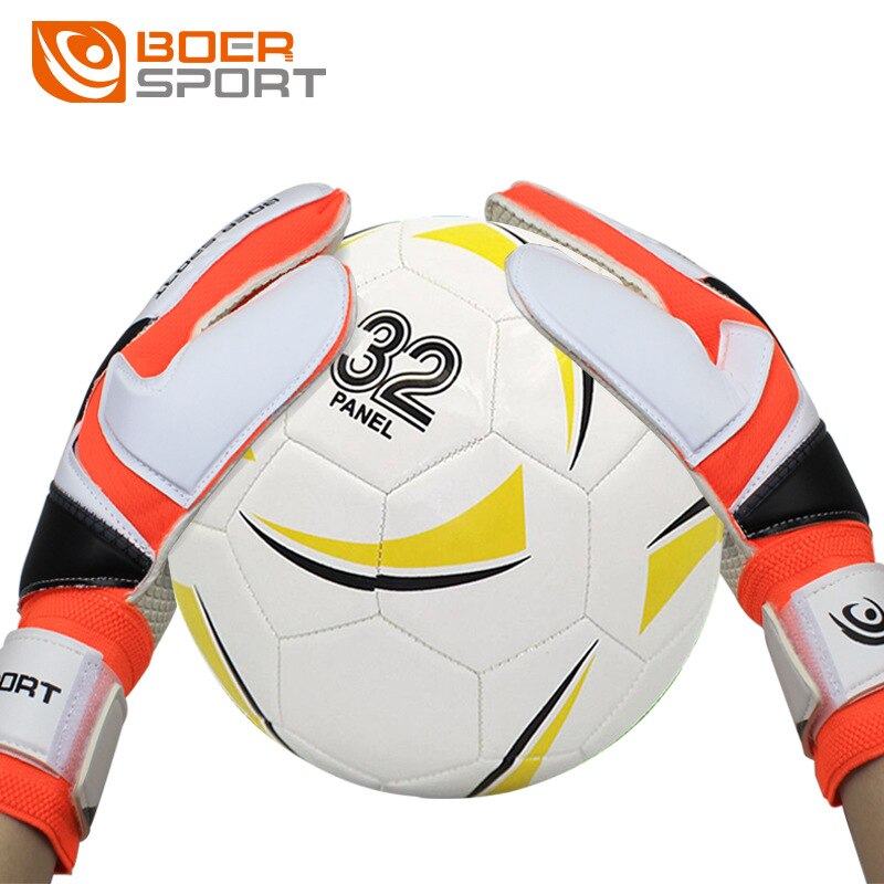 Guantes de fútbol profesionales para adolescentes, emulsión de PU, Portero De Fútbol de portero, antideslizantes, entrenamiento con protección para 5 dedos 1 par