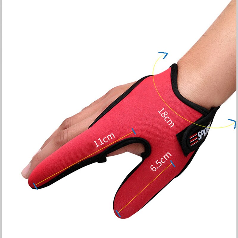 Fiske till hands halkfritt fiske tvåfingers handskar andningsbara sporthandskar fiskeutrustning handskar sjöstång fiskehandskar