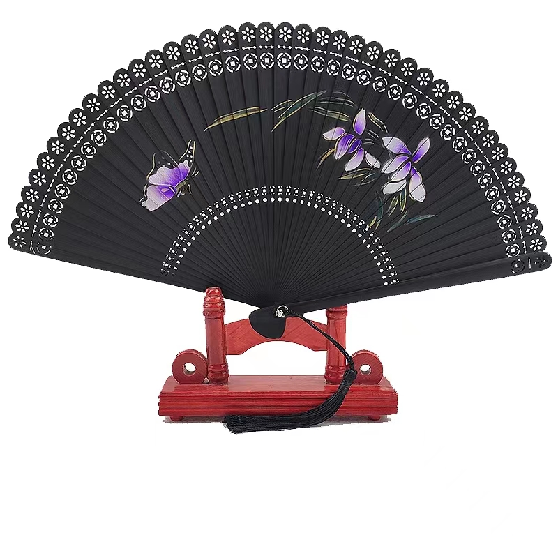 Japanse Stijl Retro Bamboe Hand Fan Klassieke Kant Ventilador Draagbare Zomer Dame Kleine Vouwen Fan Chinese Vrouwen Hand Fans