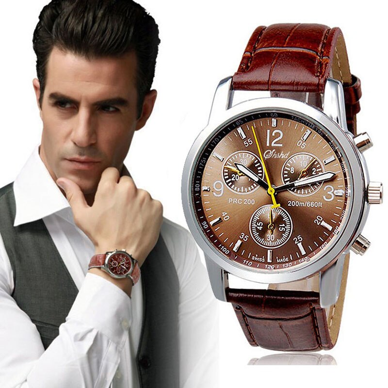 Pols Armbanden Mens Romeinse Cijfers Glas Horloges Mannen Luxe Faux Leather Analoge Quartz Zaken Horloge Mannen Relogio